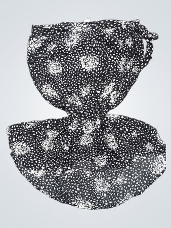 KNOX ROSE Rock mit schwarz-weißem Blumenmuster