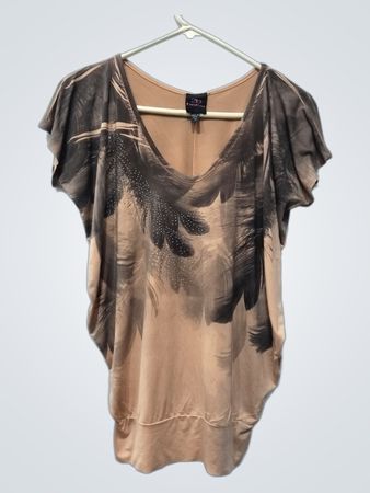 Bebe Federdruck V-Ausschnitt Top