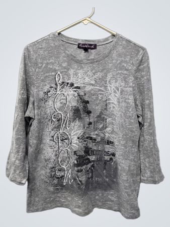Gloria Vanderbilt Langarm-Grafik-T-Shirt