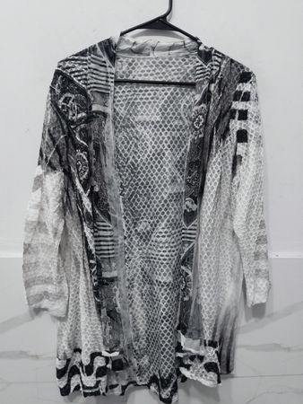 Sheer bedruckte Strickjacke
