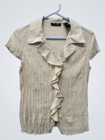 Axcess by Liz Claiborne Company Damen Beige Rüschenbluse
