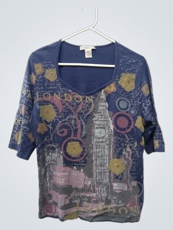 Vintage Suzi Petite London Big Ben Grafik-T-Shirt