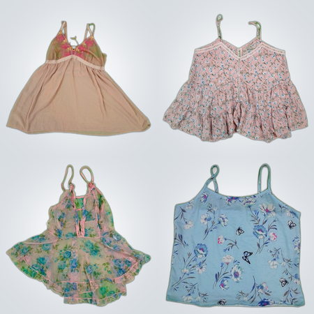 Y2K Floral Fusion Cami Tops