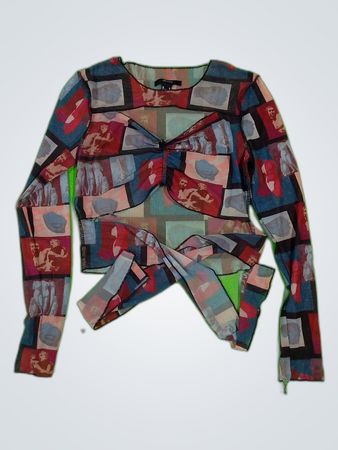 Y2K Radiant Glow Poly Blouse