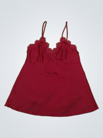 Red Lace-Trimmed Cami Top