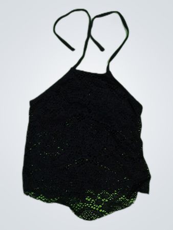 Black Crochet Halter Top