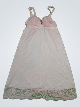 Pink Lace Trim Slip Dress