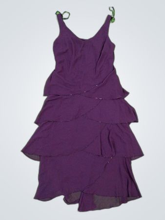 S.L. Fashions Purple Tiered Mini Dress