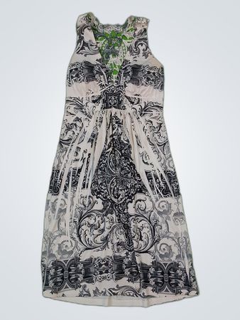 Lace Trim Floral Print Midi Dress