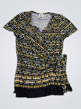 Anne Klein Printed Wrap Blouse