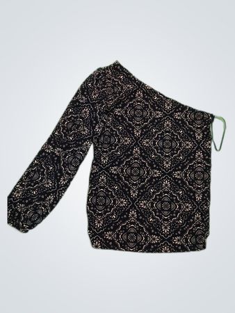 Blouse with Black and Gold Pattern