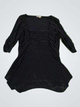 MKM Designs Black Ruffle Blouse