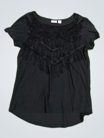 CAFO Black Fringe Blouse