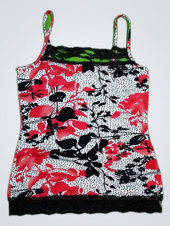 Mango Printed Lace Trim Camisole