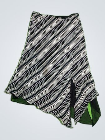 Meronna Striped Silk Mini Skirt