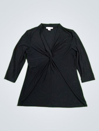 White House Black Market Black Wrap Blouse