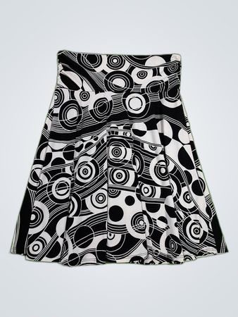 Maurices Black and White Abstract Print Mini Skirt