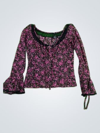 Express Floral Printed Long Sleeve Blouse