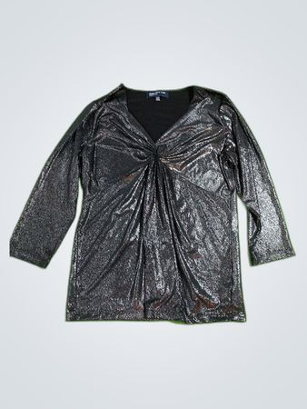 Jones New York Signature Metallic Wrap Blouse