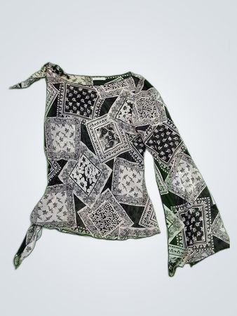 Closet Printed One-Shoulder Blouse