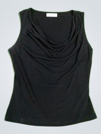 Calvin Klein Black Draped Sleeveless Blouse