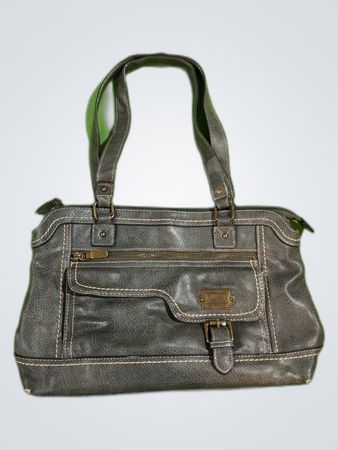 Bebe Gray Vinyl Handbag