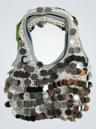Sequined Gray Handbag