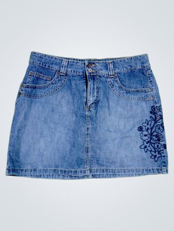 Lee Embroidered Denim Mini Skirt