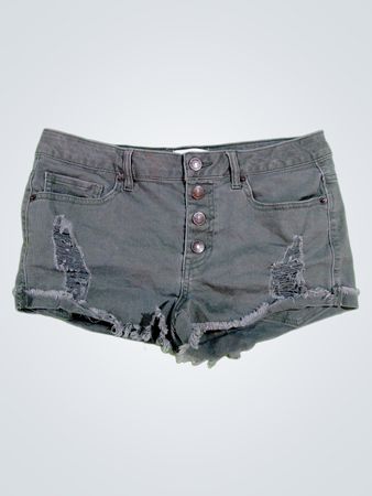 Forever 21 Gray Distressed Denim Shorts