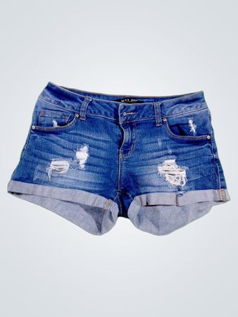 WAX JEAN Distressed Denim Shorts