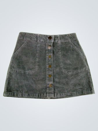 Jolt Gray Corduroy Skirt