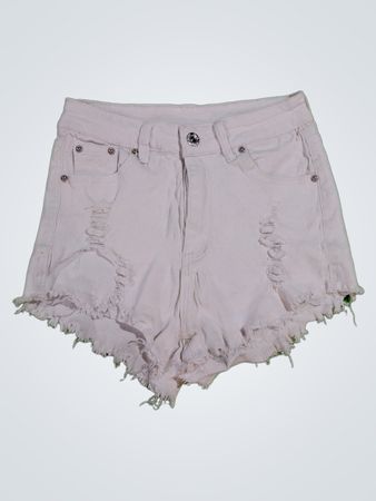 White Distressed Denim Shorts