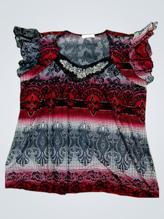 Dressbarn Ruffled Lace Blouse