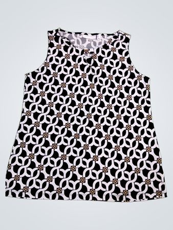 Susan Graver Geometric Print Sleeveless Top