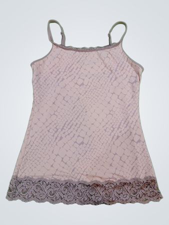 Animal Print Lace Trim Cami Top