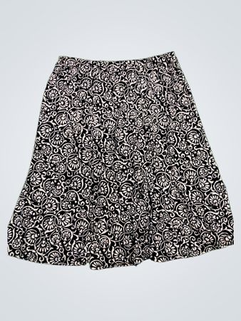 Black and White Floral Skirt