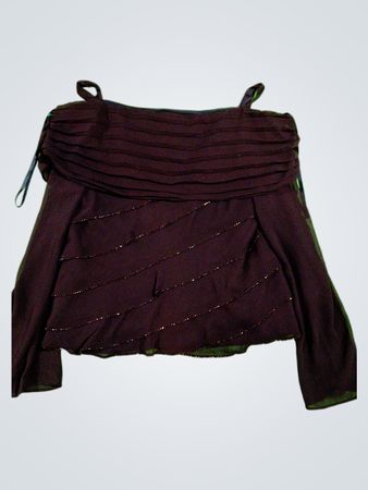 Brown Off-The-Shoulder Top