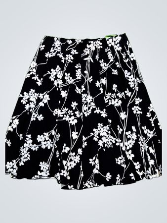 Black Floral Skirt