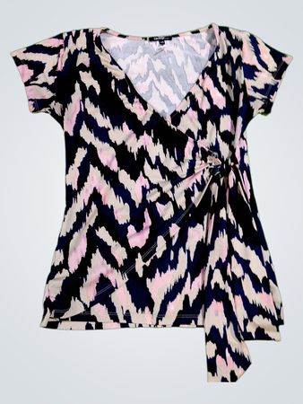 George Zigzag Print Wrap Top