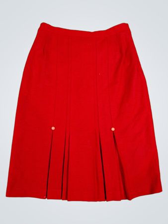Red Pleated Skirt