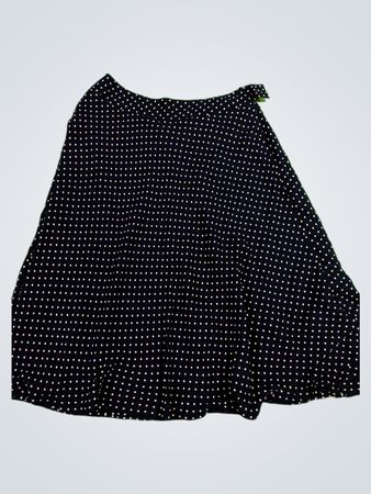 Jones New York Black Polka Dot Silk Skirt