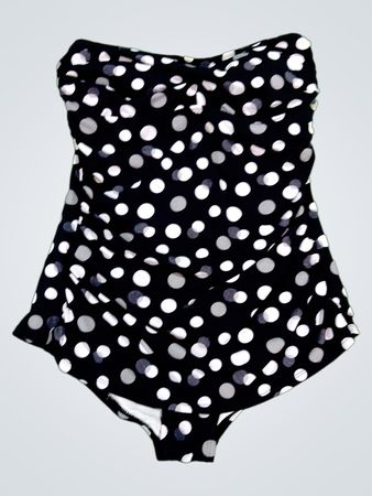 Black and White Polka Dot One Piece Swimsuit