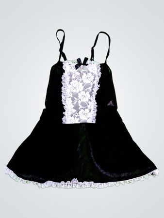Black Lace-Trimmed Chemise