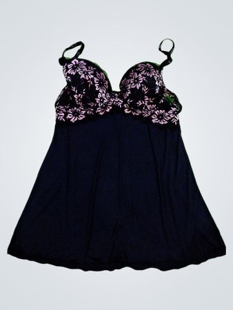 Black Floral Lace Chemise
