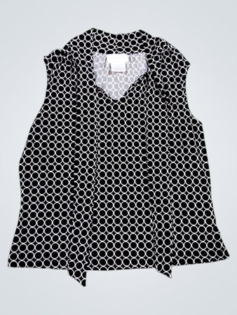 WORTHINGTON Women's Black and White Polka Dot Blouse