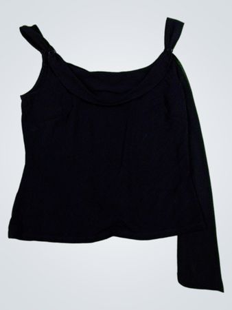 Ann Taylor Loft Black Draped Sleeveless Top