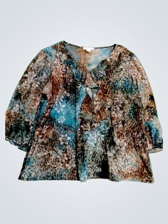 Dressbarn Floral Beaded Blouse