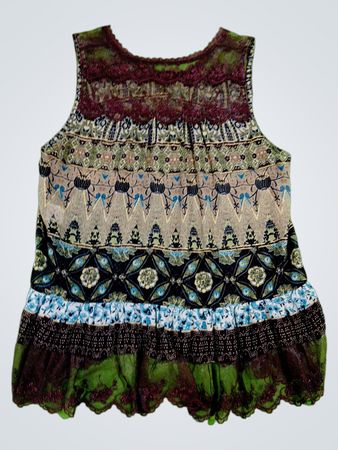 Lace Trimmed Sleeveless Top