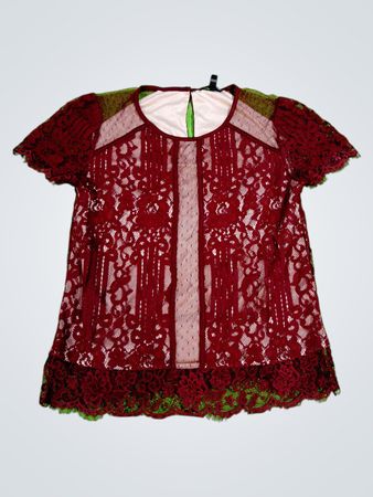 Express Burgundy Lace Top