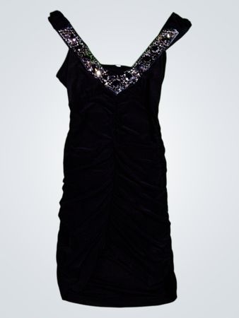 Black Dress with Sequined Neckline